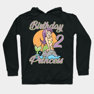 Second 2nd Birthday Mermaid Princess Hoodie